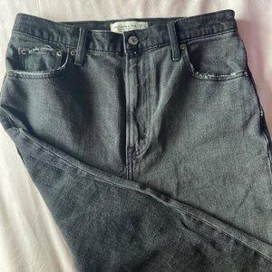 Abercrombie & Fitch “The Ankle Straight Ultra High Rise” Split Color Jeans